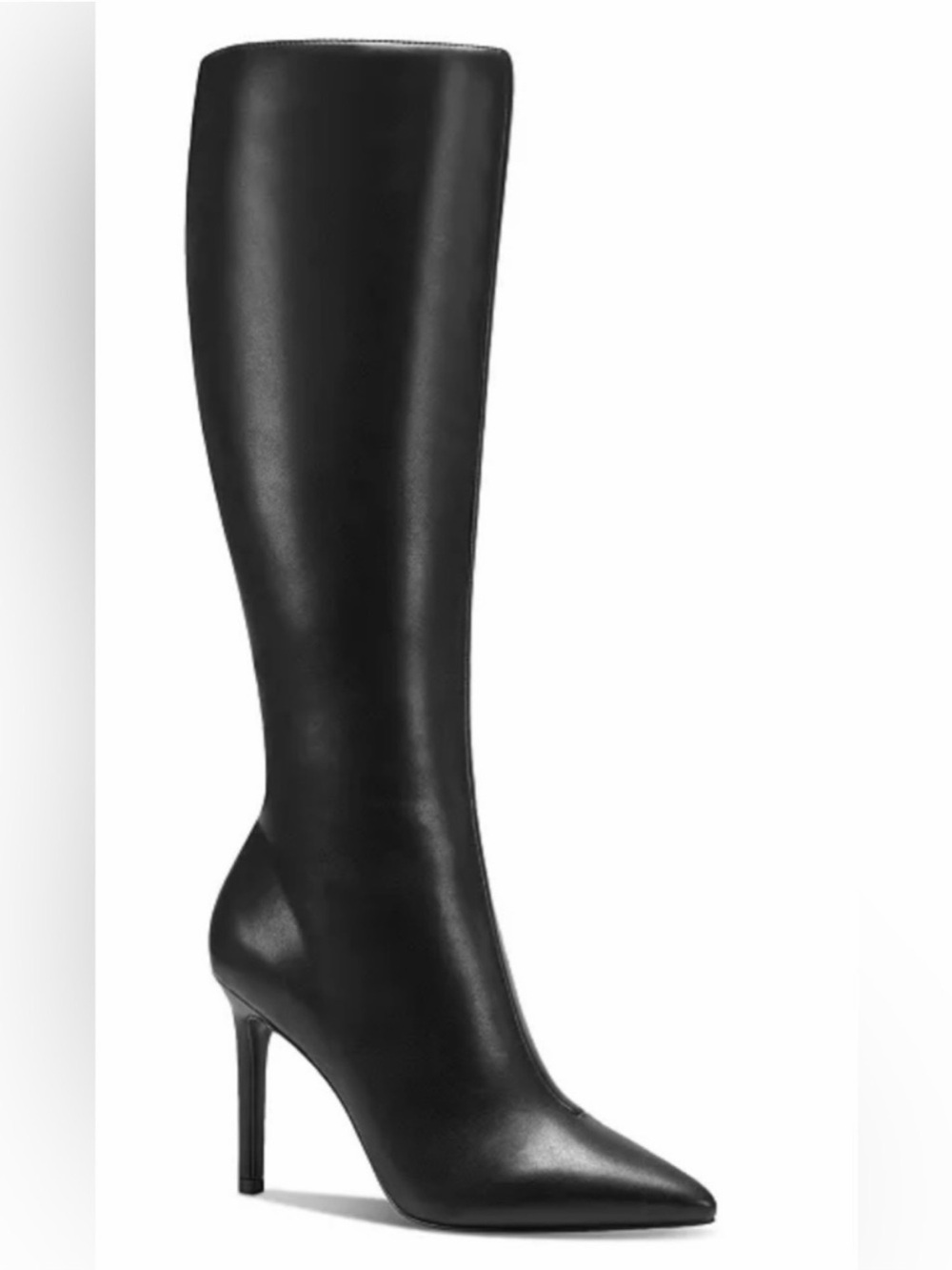 INC International Concepts Black Pointed-Toe Knee-High Stiletto Boots